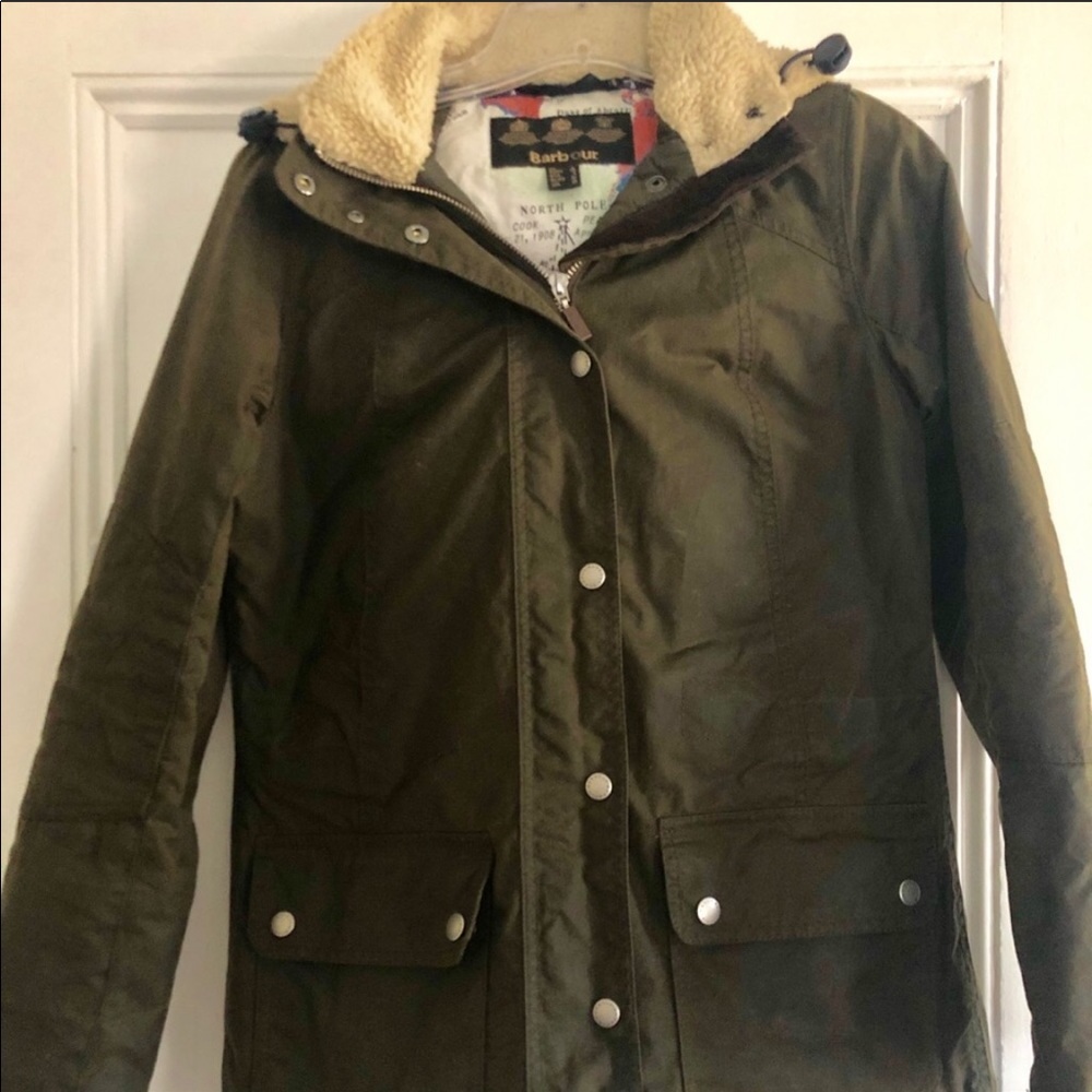 SOLD Barbour Coat w/Shearling Detachable Hood